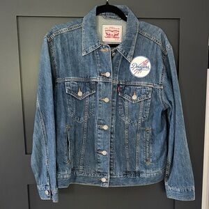 Levi's Blue Denim Dodgers Jacket with Patch MLB Women’s Medium M